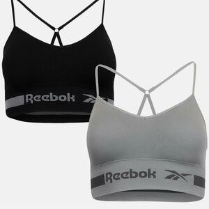 Reebok Black and Gray Strappy Sports Bras
